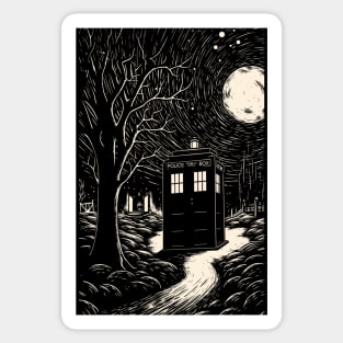 The Night Tardis - Linoart Sticker